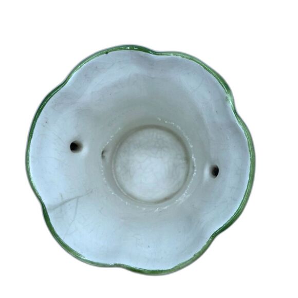 Handpainted in Portugal Vase in Pink, Green, Cream Two Handles Gorgeous! - Picture 3 of 7